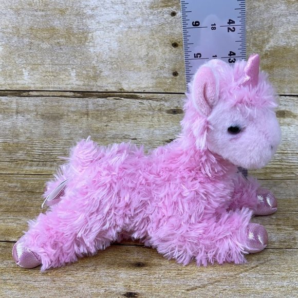Aurora World Mini Flopsie 8" Llamacorn Unicorn Llama Pink - Picture 11 of 11